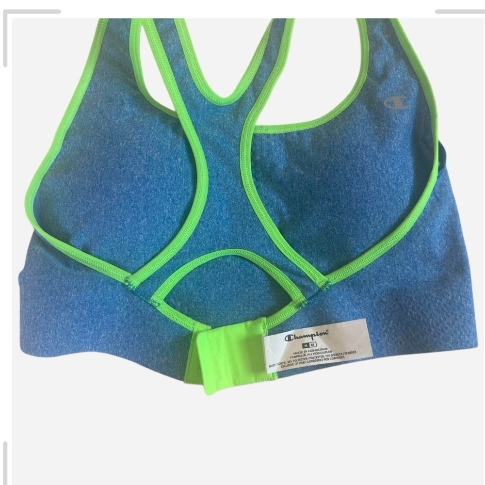 Pre-owned Champion Blue and Green Sports Bra - Picture 5 of 6
